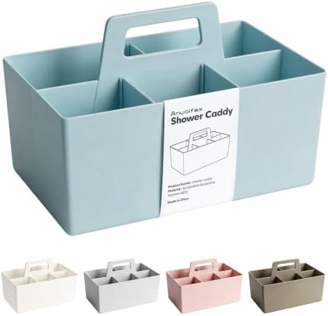 Multipurpose Caddy Organizer with Handle Plastic Desk Storage, Blue