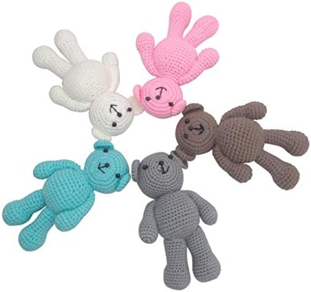 Knit Cartoon Bear Toy Photo Prop Crochet Animal Handmade Knit for Newborn Skin-Friendly Photography Supplies