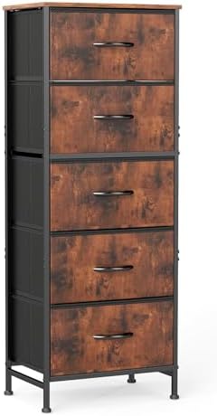 Sweetcrispy 5 Storage Drawer Bedroom Dresser, Tall Dresser for Organizer