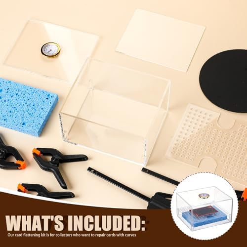 Didaey Card Flattening Kit Trading Card Flattening Tool Kit, Clear, Acrylic