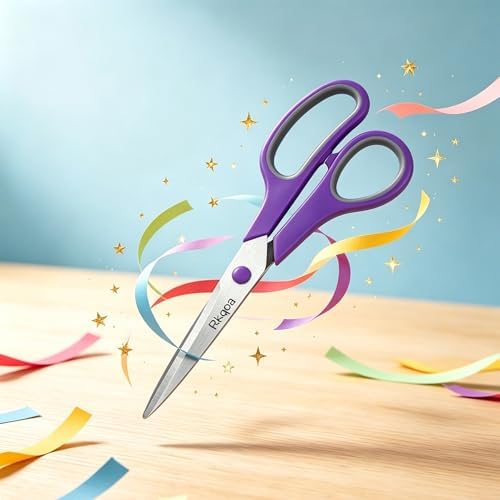 24 Scissors Set, 8" All Purpose Comfort-Grip Sharp Scissor for Everyday Use