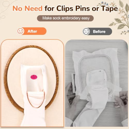 Kaipeia 4 PCS Sock Support Hoop for Embroidery Machine