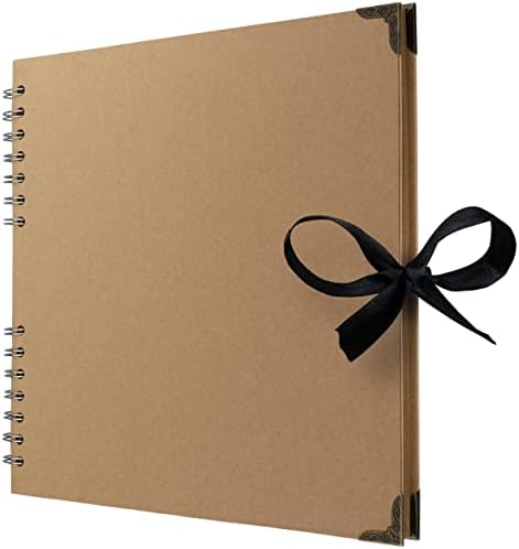 10 x 10 Inches Scrapbook Album For 4 x 6, 8 x 10 Pictures, 70 Pages, Brown | Hardcover with Thick 200 GSM Kraft Paper, Ideal for Your Scrapbooking Albums, Art & Craft Projects (Brown, 10 x 10 Inch)