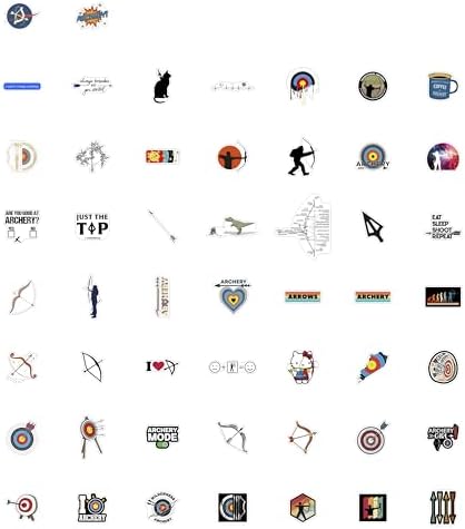 100Pcs Archery Stickers for Water Bottle and Laptop - Archery Party Supplies & Decorations, Waterproof Vinyl Decals, Sport and Target Stickers, Gifts for Women & Men