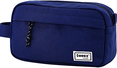 Sooez Big Capacity Pencil Pen Case, Upgraded Canvas Pencil Pouch Pencil Bag Organizer, Large Storage with Separate Compartments Easy Grip Handle, Aesthetic Supply for School Teens Adults