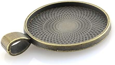 Lind Kitchen 25pcs Round Bezel Pendant Trays Setting Cabochon Blank Base for DIY Crafting Photo Jewelry Findings Making Accessories 25mm