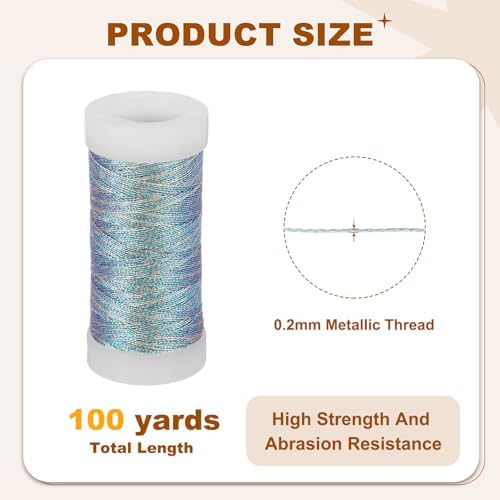 PATIKIL Metallic Thread 100yds Embroidery Thread for Sewing Machine