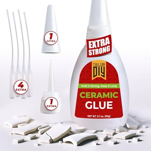 Y’allCanDiy Ceramic Glue Repair, Pottery Glue for Porcelain, Mugs & China