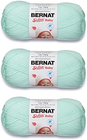 Bernat Softee Baby Yarn for Crocheting Soft, Mint, 3-Pack