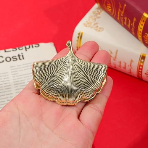 Vintage Plant Metal Bookmark Clips - Tree of Life/Tulip/Ginkgo Leaf Journal Clips, Traveler's Notebook Accessories, an Ideal Gift for Book Lovers and journaling Enthusiasts (Ginkgo Leaf Style B)