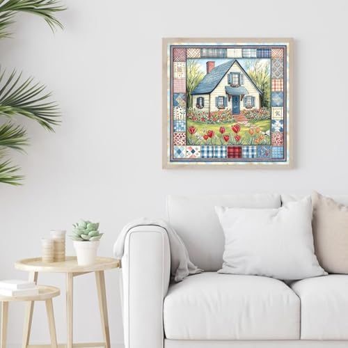 Cozy Country House Garden Diamond Art Kits for Adult Diamond Painting Kit