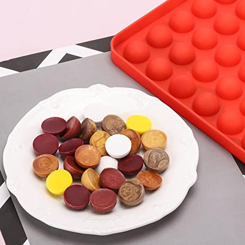 2 Pcs Small Silicone Molds, 140 Cavity Semi Sphere Molds for Chocolate, Baking, Homemade Candy, Wax Melts Beads, Ice Balls, DIY Dog Training Treats