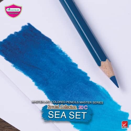 MASTERART Colored Pencils Master Series 20 Colors in Special Collection for Kids and Adults Coloring (SEA SET)