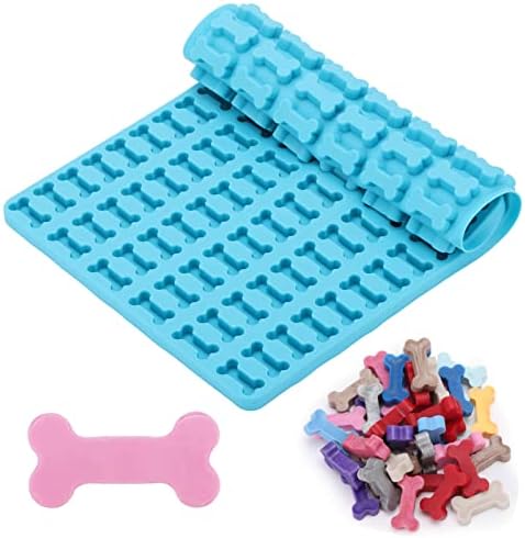 Dog Treats Molds, 108 Cavity Mini Bone Shaped Silicone Molds Baking Molds for Dog Treats, Cookies, Biscuits, Chocolate, Candy, Jelly, Ice Cube, Gummy