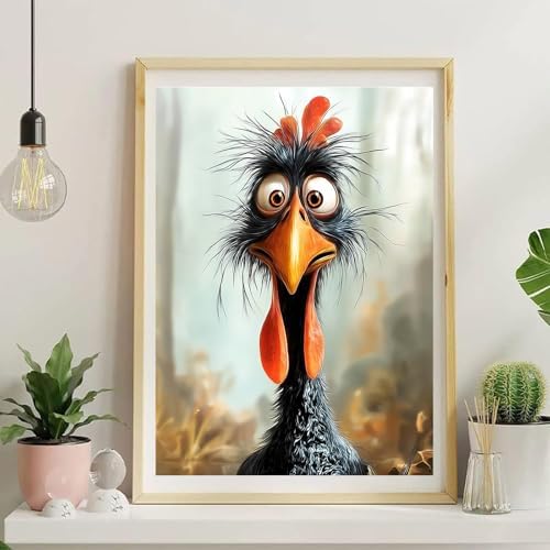 Jiqinsiye Chicken Paint by Numbers Kit for Adults,DIY Painting Kits on Canvas,Fowl Color by Numbers,Large Adult Paint by Number for Gifts,Home Wall Decor