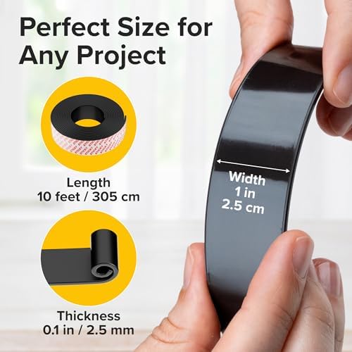 Super Sticky Magnetic Tape for DIY & Crafts, 10ft x 1in (3m x 2.5cm)