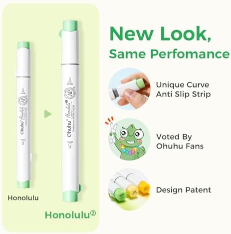 Ohuhu Alcohol Markers Brush& Fine 48 Mid-tone Colors for Adults Coloring