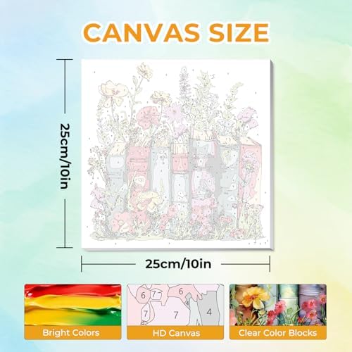Amaieuin Book Paint by Numbers for Adults Beginners,Paint by Numbers Frame with Easel,DIY Number Painting for Adults for Home Wall Art Decor 10x10in