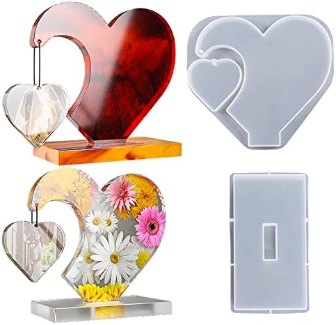 Large Photo Frame Resin Molds, Heart Shape Silicone Molds for Epoxy Resin, DIY Picture Frame Display Unique Mold for Resin Casting Art Crafts Table Home Decor Gift