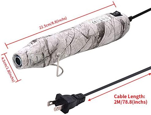 mofa Resin Heat gun,6.6ft Cable 300W Heat Gun for Crafts,Acrylic Paint Dryer Multi-Purpose Electric Heating Nozzle (Marble)