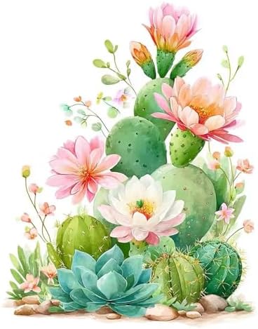 Amaieuin Paint by Numbers Kit for Adults,Cactus Canvas Paint by Numbers for Adults,DIY Paint by Number Adult for Home Decor Gifts 16x20in