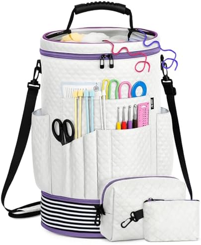 Crochet Yarn Knitting Bag 3PCS Expandable Large Yarn Storage Organizer Bag