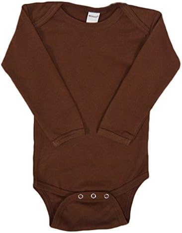 Monag Long Sleeve Baby Bodysuit, Long Sleeve Blank Solid Color Baby One-Piece, 100% Cotton Infant Bodysuit, Creeper