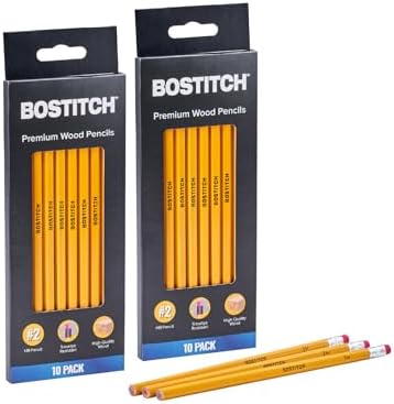 Bostitch Premium #2 Pencils, Premium Wood, Unsharpened, HB Graphite, 20-Count