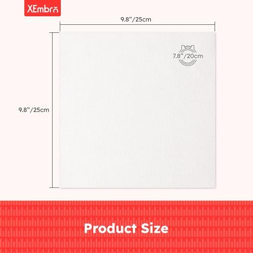 12 PCS White Embroidery Fabric, Pre-Cut Natural Cotton Embroidery Cloth for Embroidery Needlework Garment Craft (9.8 x 9.8 Inch)