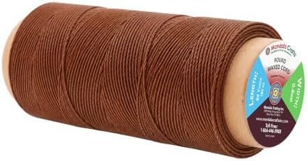 Mandala Crafts 80M 0.8mm Brown Round Waxed Thread for Leather Sewing
