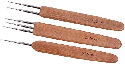 3 Pcs/Set Dreadlock Crochet Hook for Hair Dreadlock Needle Tool for Braid Craft Dread Locks Crochet Needles 0.75mm (1 Hook 2 Hooks 3 Hooks)