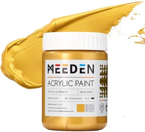 MEEDEN Metallic Gold Acrylic Paint: 10.1oz /300ml Gold Leaf Paint for Craft