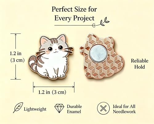 HENYANMHXH Needle Minder Magnet, Cute Magnetic Needle Holder,Kitten