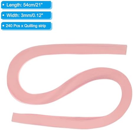 PATIKIL 240pcs Quilling Strips Paper 1/8"(3mm) 21"(54cm) Origami Paper Quilling Strip for Art DIY Hand Craft Christmas, Light Pink
