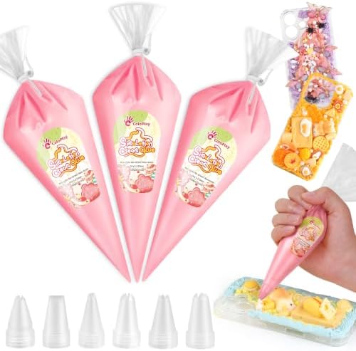 Cream Glue, 3PCS Coral Pink Whipped Cream Glue Kit (Each 100g)