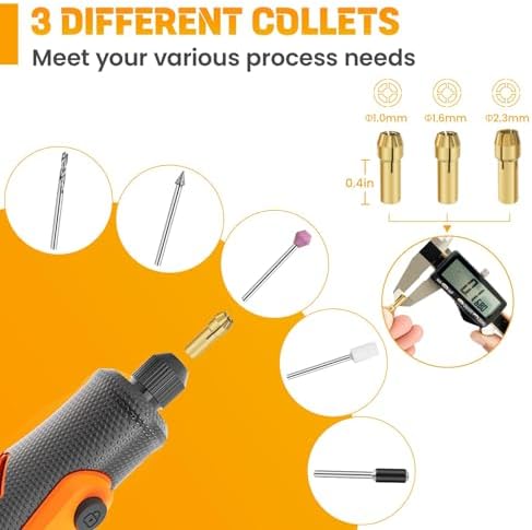 HARDELL 69pcs Rotary Tool Accessories Kit Universal 1.0 1.6 2.3mm
