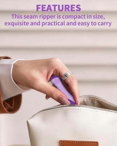 Needle and Thread Seam Ripper, Rippers for Sewing and Thread,Remover Stitch Tool for Hand Sewing, Knitting, Cross Stitching, Embroidery and Thread Removal (Purple)
