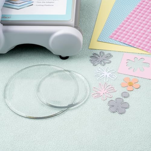 Warp-Resistant Circular Cutting Pads for Die Cutting Machines – 5" & 3.5" Polycarbonate Plastic Round Plates–Prevent Warping,Reduce Wear,Beveled Edges–Compatible with Standard Die Cutting Sandwiches