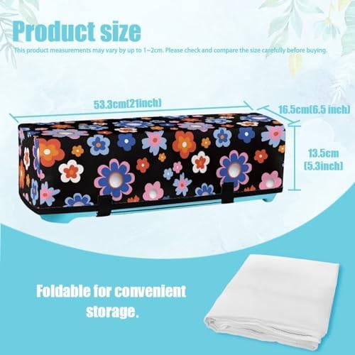 Binienty Black Hippie Flower Die-Cute Maker Covers Protective Dust Cover Compatible with Cricut Maker 3, Cricut Explore, Cricut Air 2, Cutting Machines Accessories