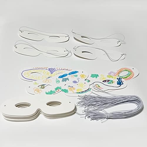 Lependor 108 Pack White Paper Eye Masks, Plain Masquerade Mask DIY Blank Masks Decorate for Costume Party, Halloween Party - 108 Packs
