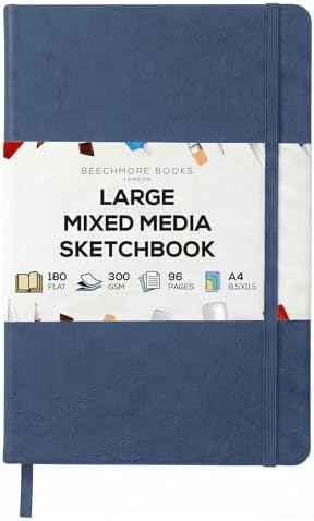 Beechmore Books A4 8.5x11 Mixed Media Sketchbook 300 GSM/140lb