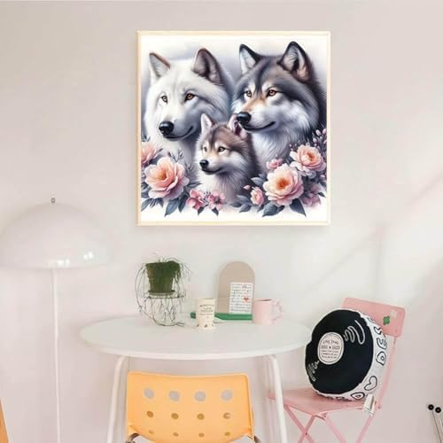 Dugsmgd Wolf Diamond Art Kits for Adults, Animal Diamond Painting 14x14in
