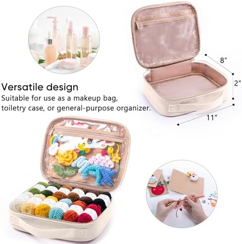 MYBAGZING Crochet Kit for Beginners, Complete Starter Set with Yarn, Ergonomic Crochet Hooks, Needles, Crochet Accessories and Suppliers for Crochet Beginner Projects, Knitting Kit for Adult