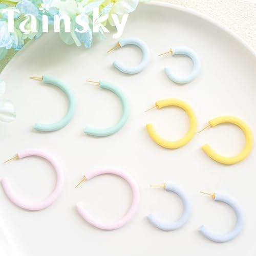 Tainsky Hoop Earring Guide Polymer Clay Cutter, 5 Sizes Round Hoop Earring Guide for Polymer Clay Earrings