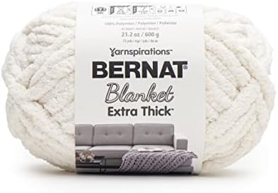 Bernat Blanket Extra Thick Chunky Yarn for Crocheting, Vintage White