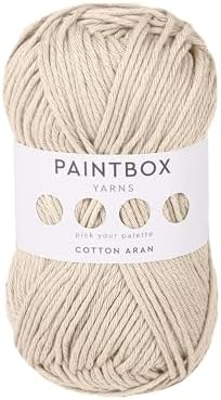Paintbox Yarns 100% Cotton Aran Yarn Pack of 5 x 1.76oz / 50g, 93yds / 85m