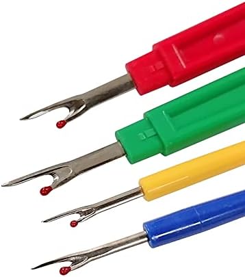 GDMINLO 5 Pieces Colorful Seam Ripper Assortment Thread Remover Kit 2 Big and 2 Small Handy Stitch Sewing Tools with 1 Scissors for Removing Unwanted Hems and Seams
