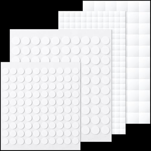 Joez Wonderful 4 Sheets Foam Adhesive Squares, 4 Sizes, White