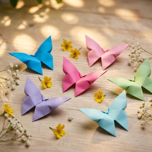 200 Sheets Origami Paper 6" x 6", 10 Colors Square Origami Paper Kit, Square Craft for Crafts Projects Scrapbook Decor