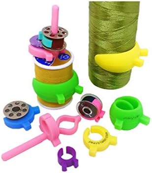 12 Piece Bobbin Holder Set for Sewing Machines - Bobbin Clamps for Organizing Threads and Avoiding Tangles